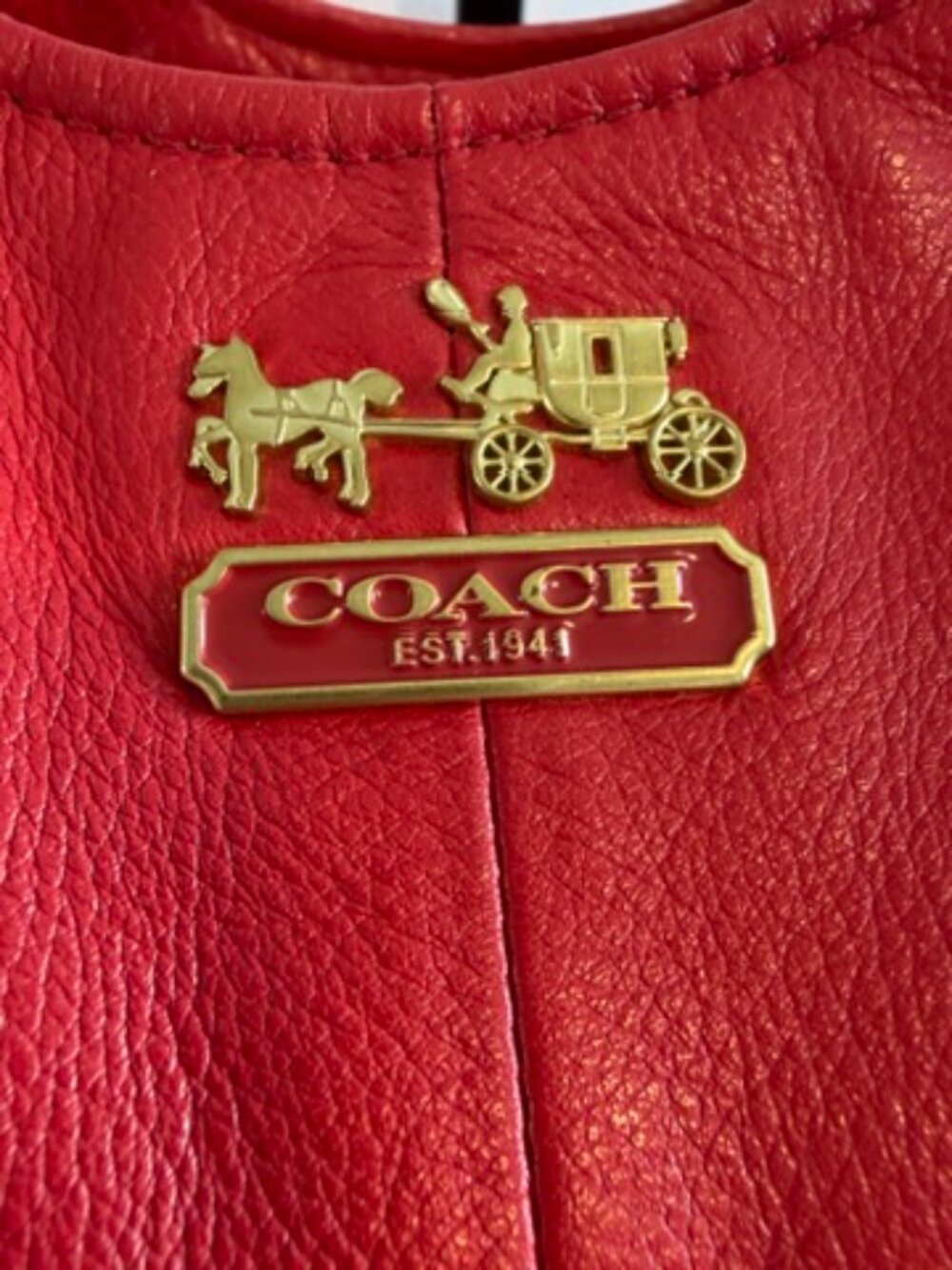 COACH Y2K Madison Maggie Red Leather Shoulder Bag - Picture 10 of 15